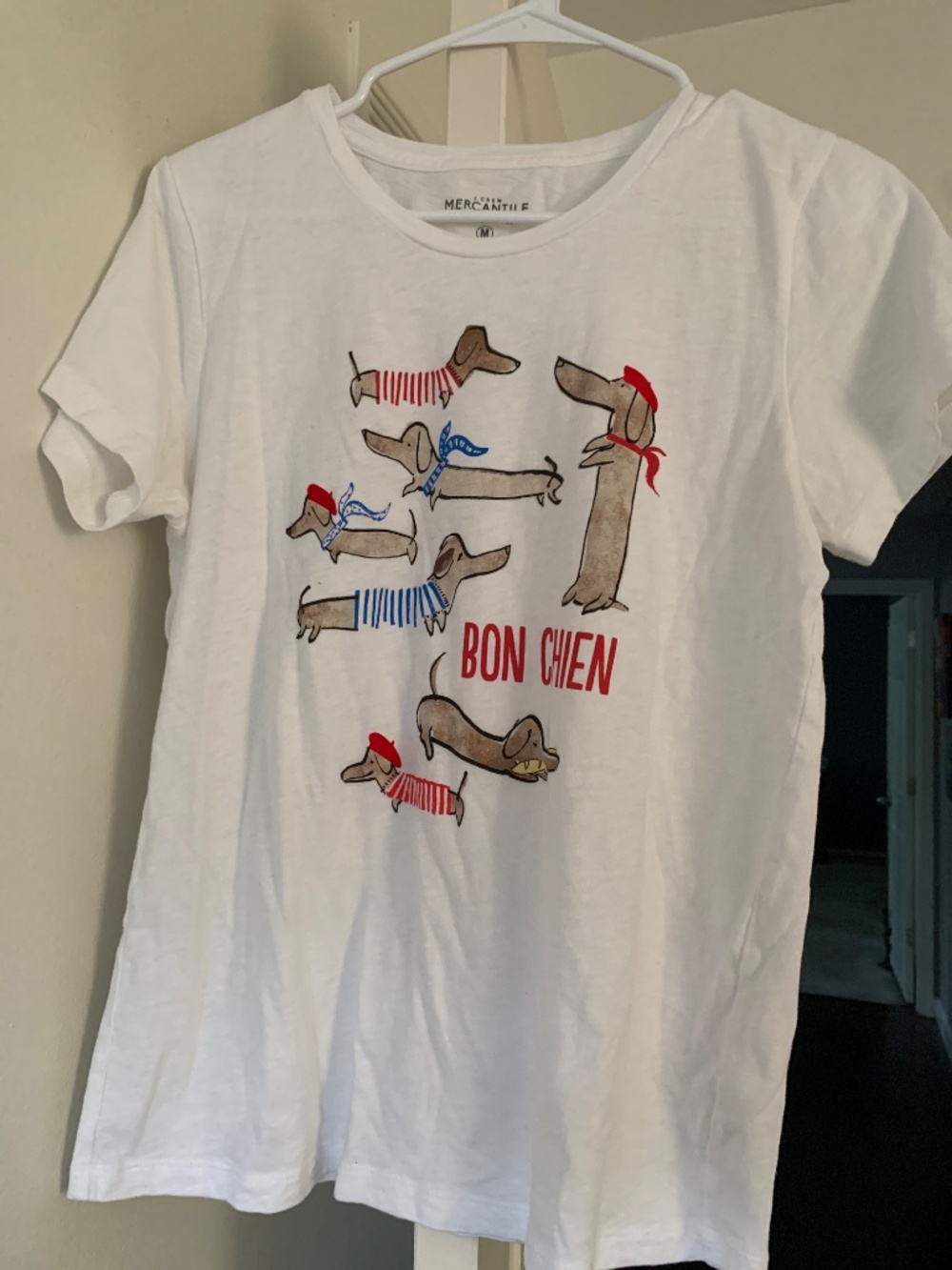 J. Crew Mercantile Women's Parisian Dog Graphic Tee T-Shirt Weiner Dogs Daschund - Picture 6 of 7